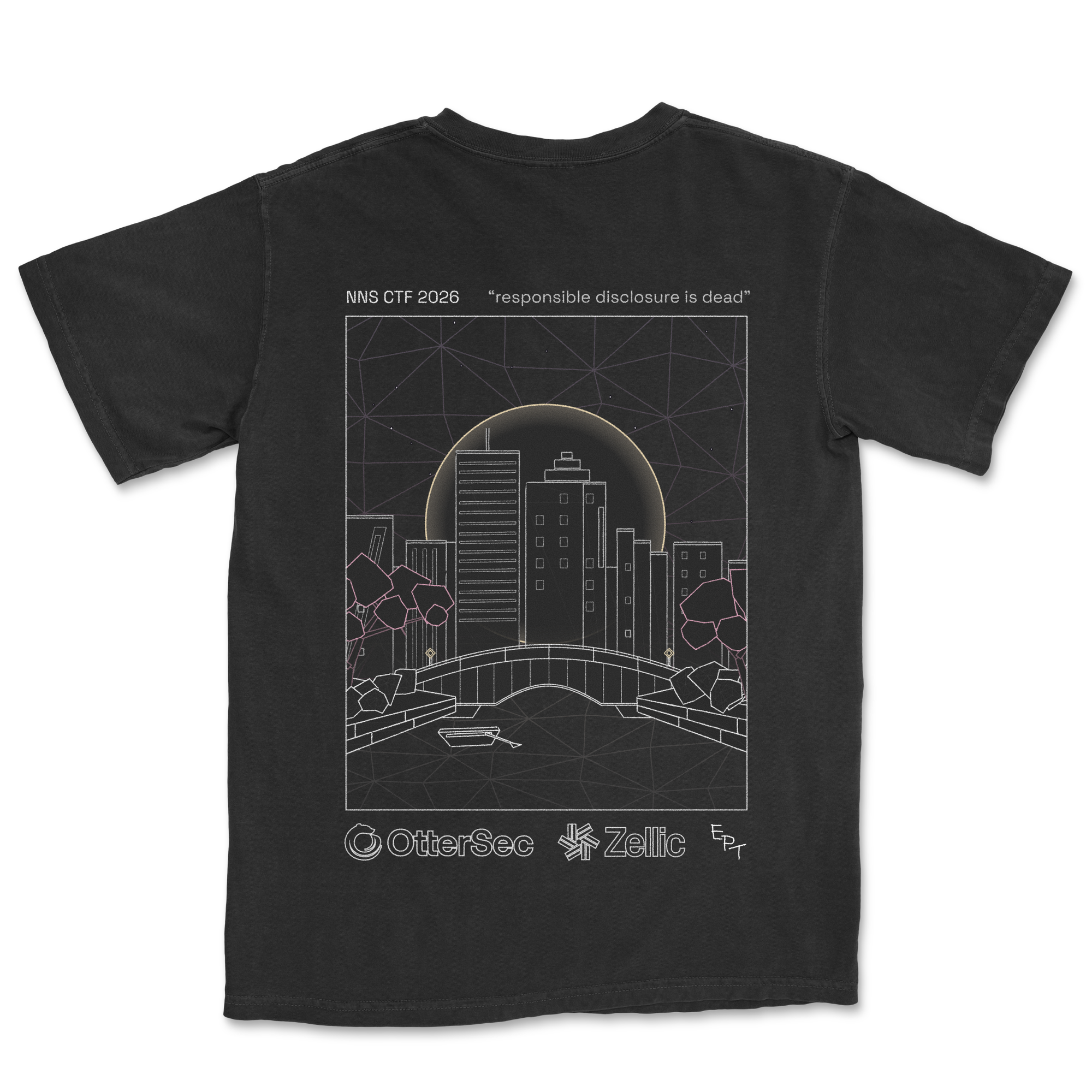 NNS CTF 2026 merch with the text responsible disclosure is dead.