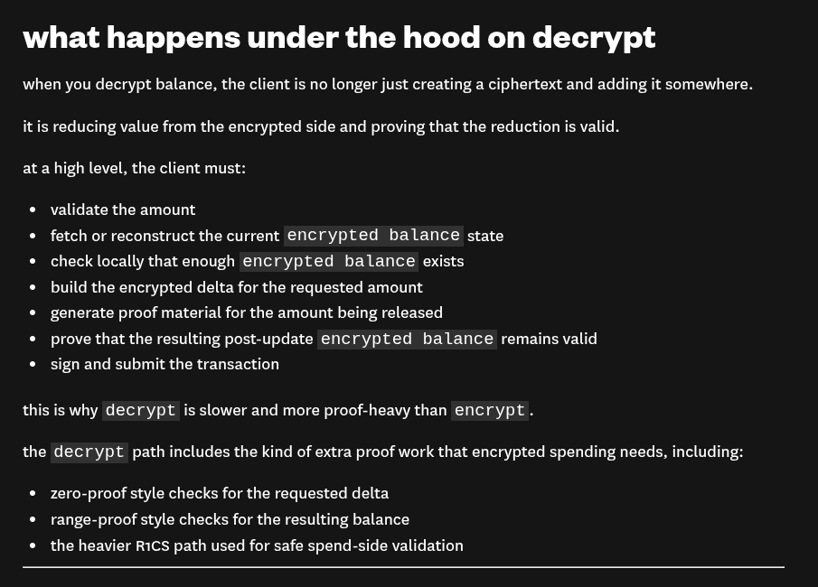Octra docs describing the decrypt path