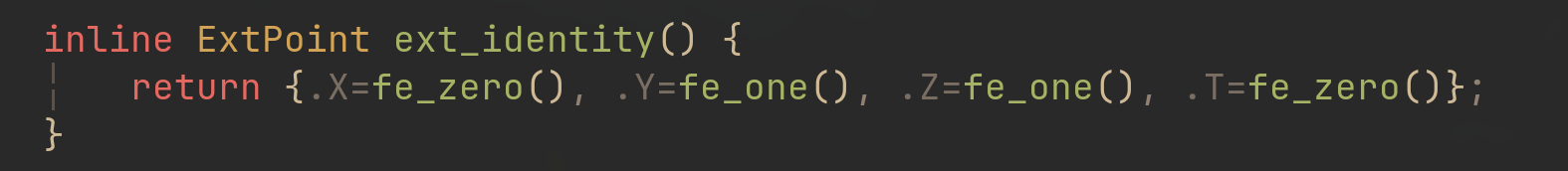 ext_identity, the genuine group identity point