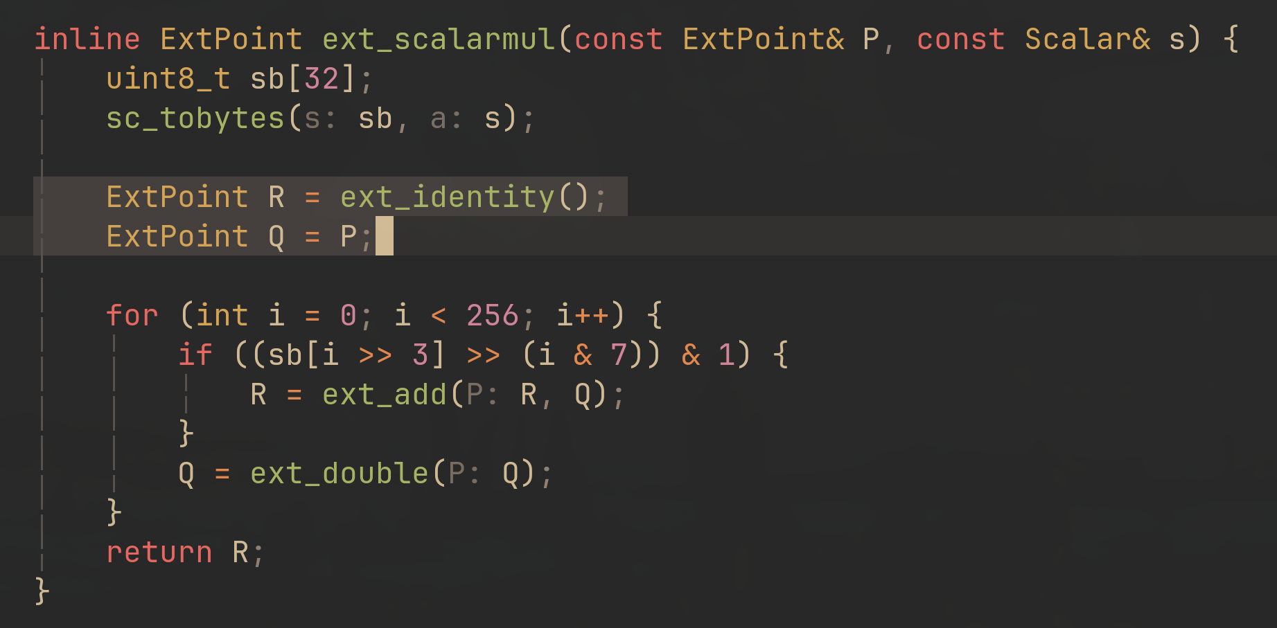 ext_scalarmul double-and-add implementation