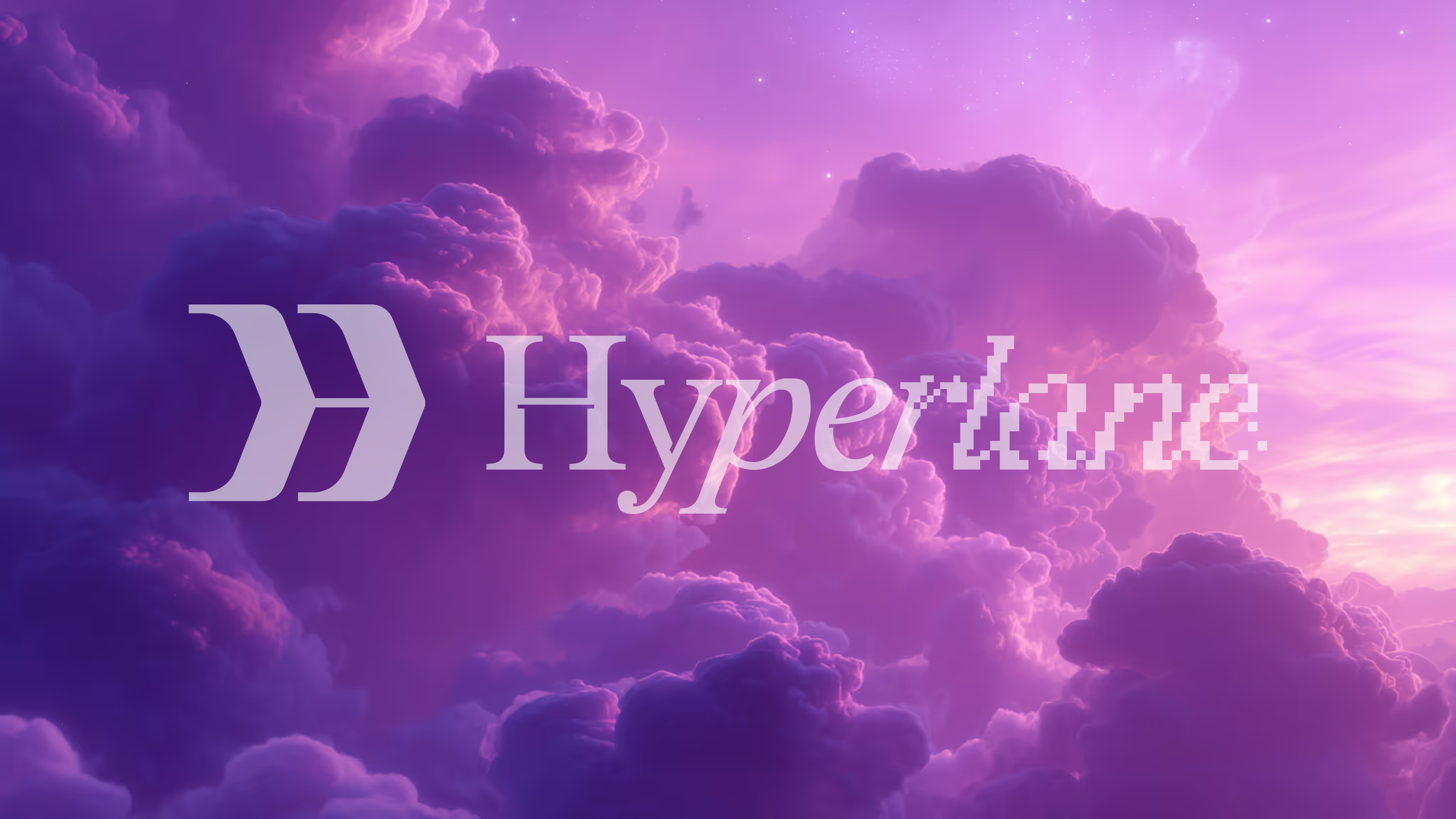 Hyperlane logo over purple clouds